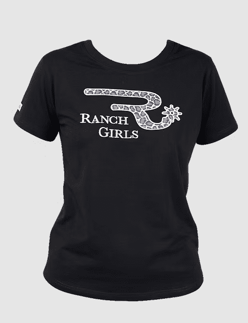 Ranchgirls Round-Neck T-Shirt ANNA black leopard