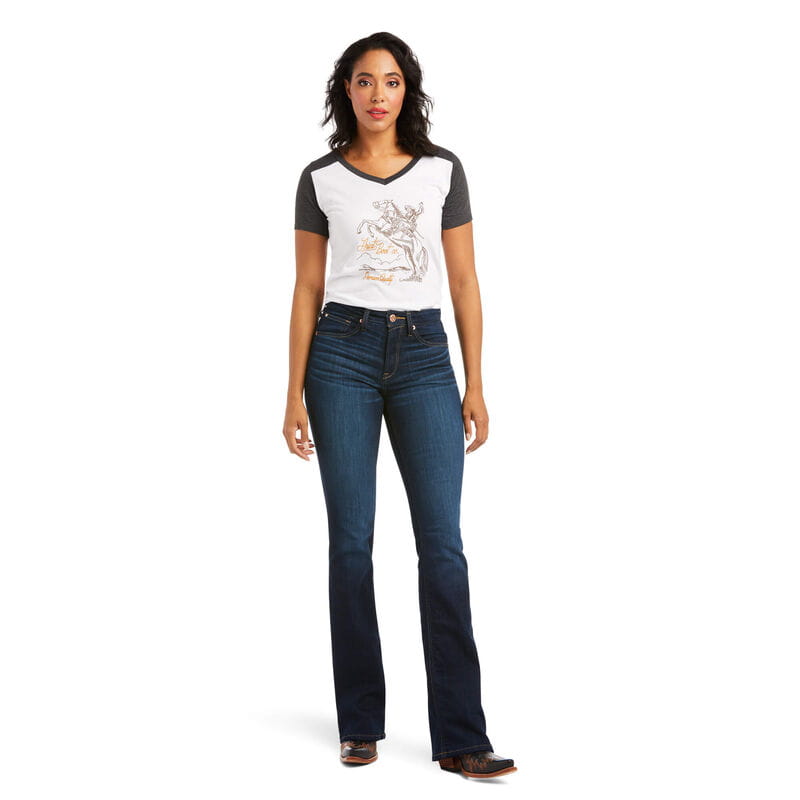 Ariat Womens Real High Rise Ballary Boot Cut Jeans