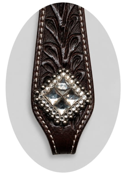 SN Tack Browband Kopfstück Flower latigo brown