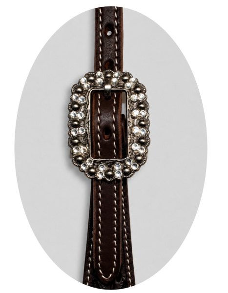 SN Tack Browband Kopfstück Flower latigo brown