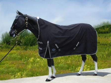 Regendecke schwarz Half-Neck 1200D Tough Horse
