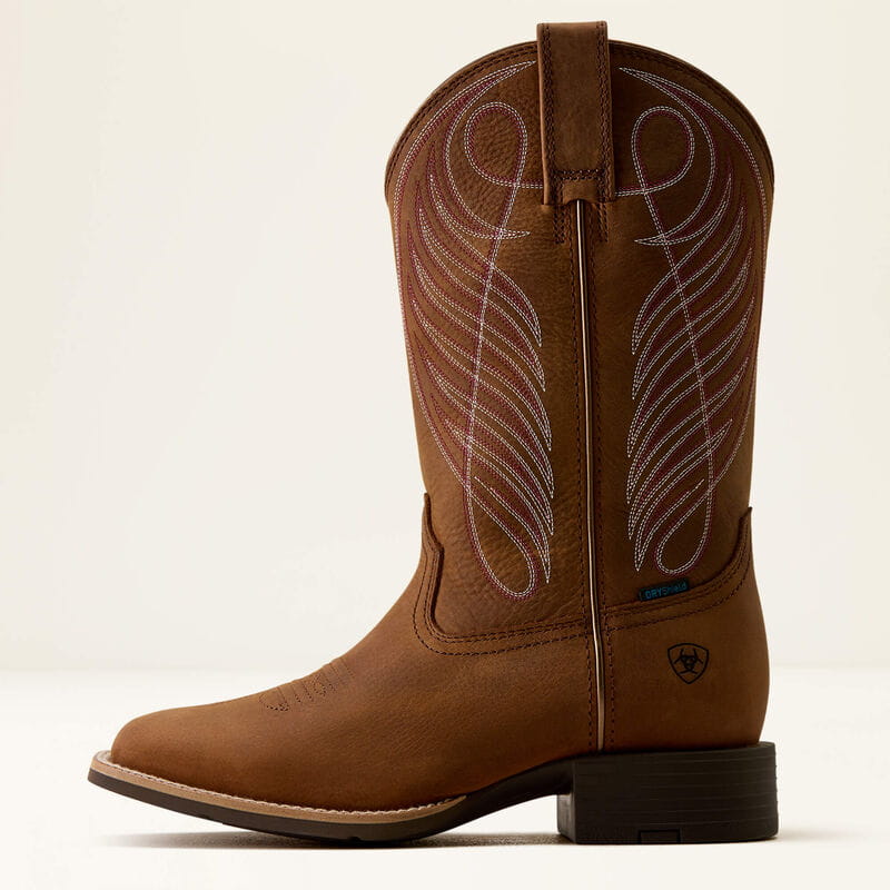 Ariat Womens Round Up Waterproof Wide Square Toe Western Boot