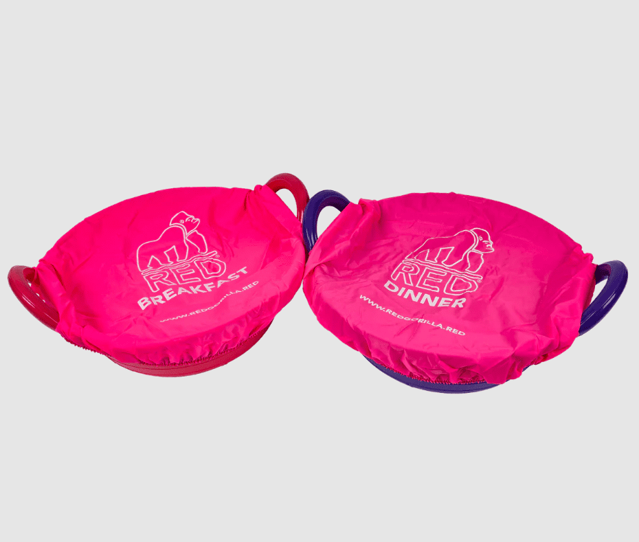 Gorilla TubCover Breakfast & Dinner für Futtereimer und Futterschalen Paar