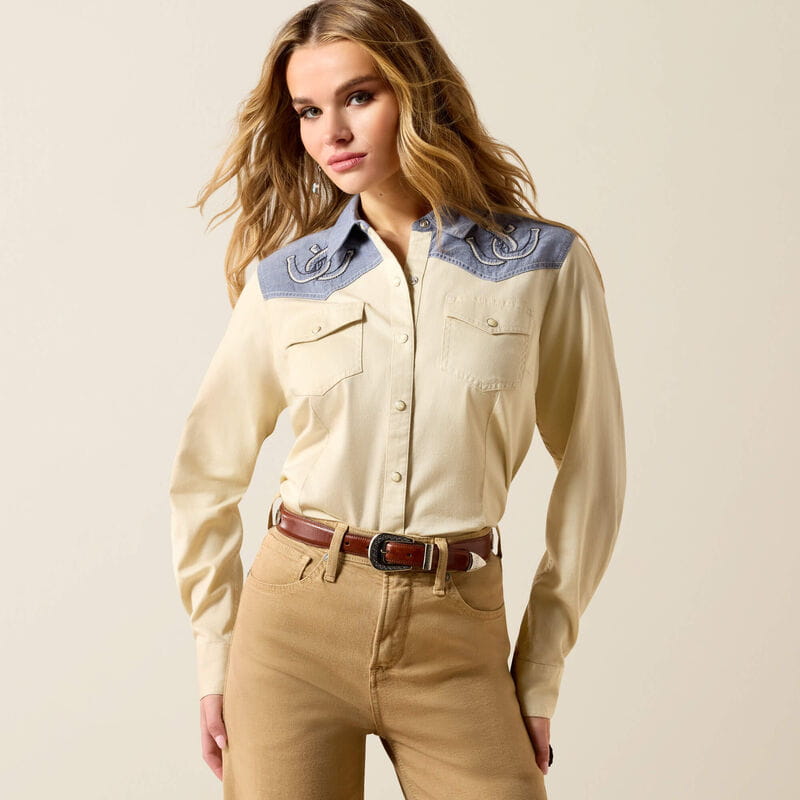 Ariat Womens Horseshoe Western Snap Shirt
