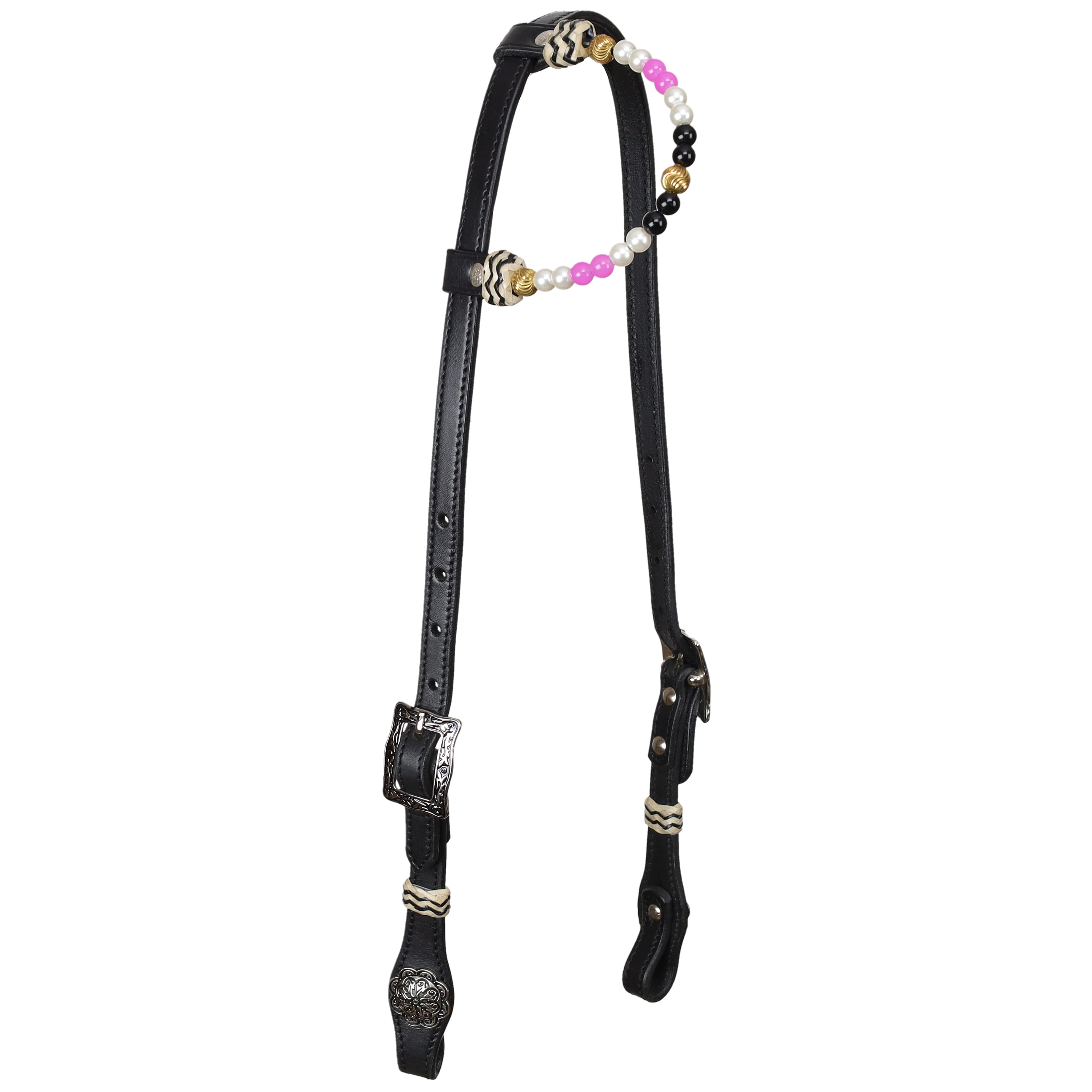 Showman Pink Pearl Argentina Cow Leather One Ear Headstall