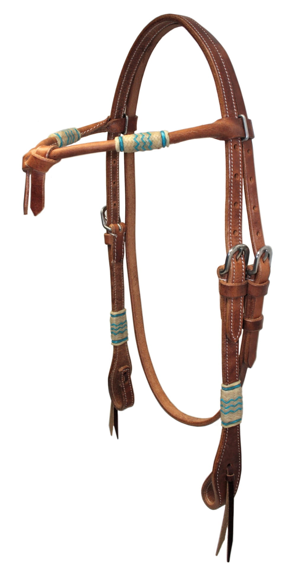 Westernkopfstück mit Rohhaut und knotted Stirnband