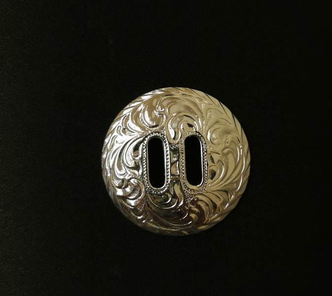 German Silver Slotted Concho 4 cm