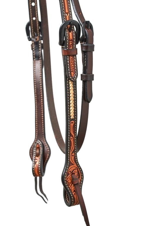Horseman´s Tack Futurity Two Tone Oak and Rawhide Headstall