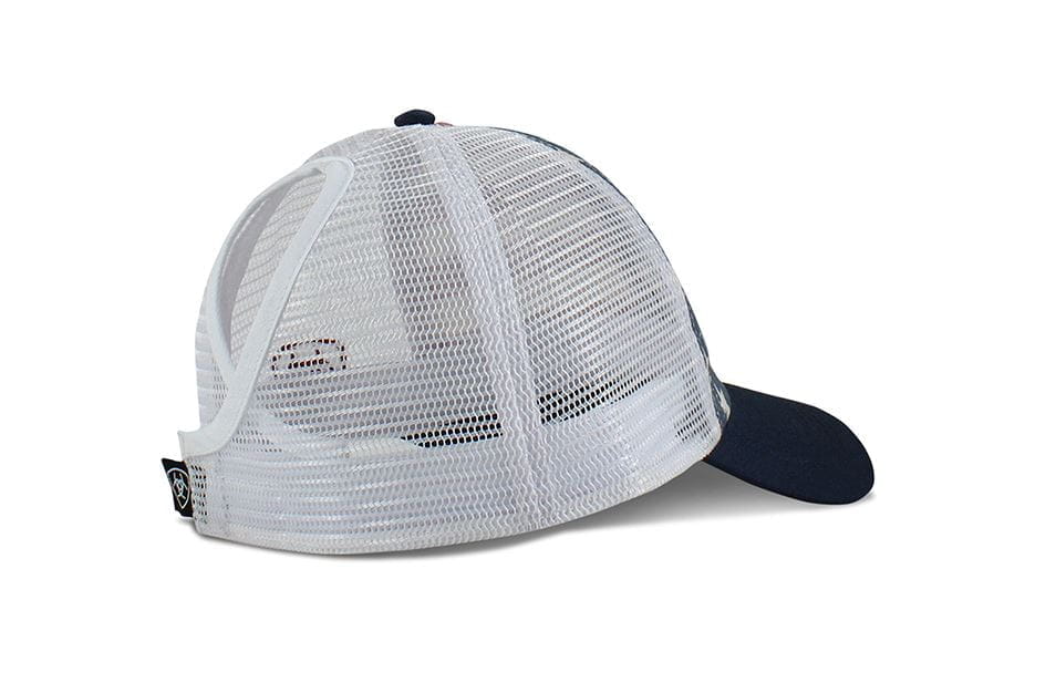 Ariat Womens USA Flag Print Ponyflo Cap