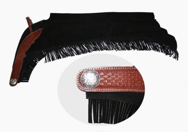 Wildleder Showchaps mit Fransen und Basket-Besatz