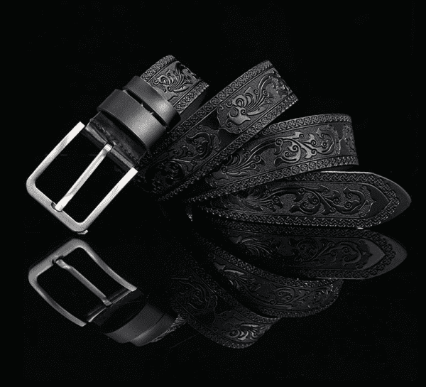 Gürtel Flower Tooling Black