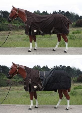 2in1 Tough Horse 1680D Halfneck braun mit 100g Unterdecke