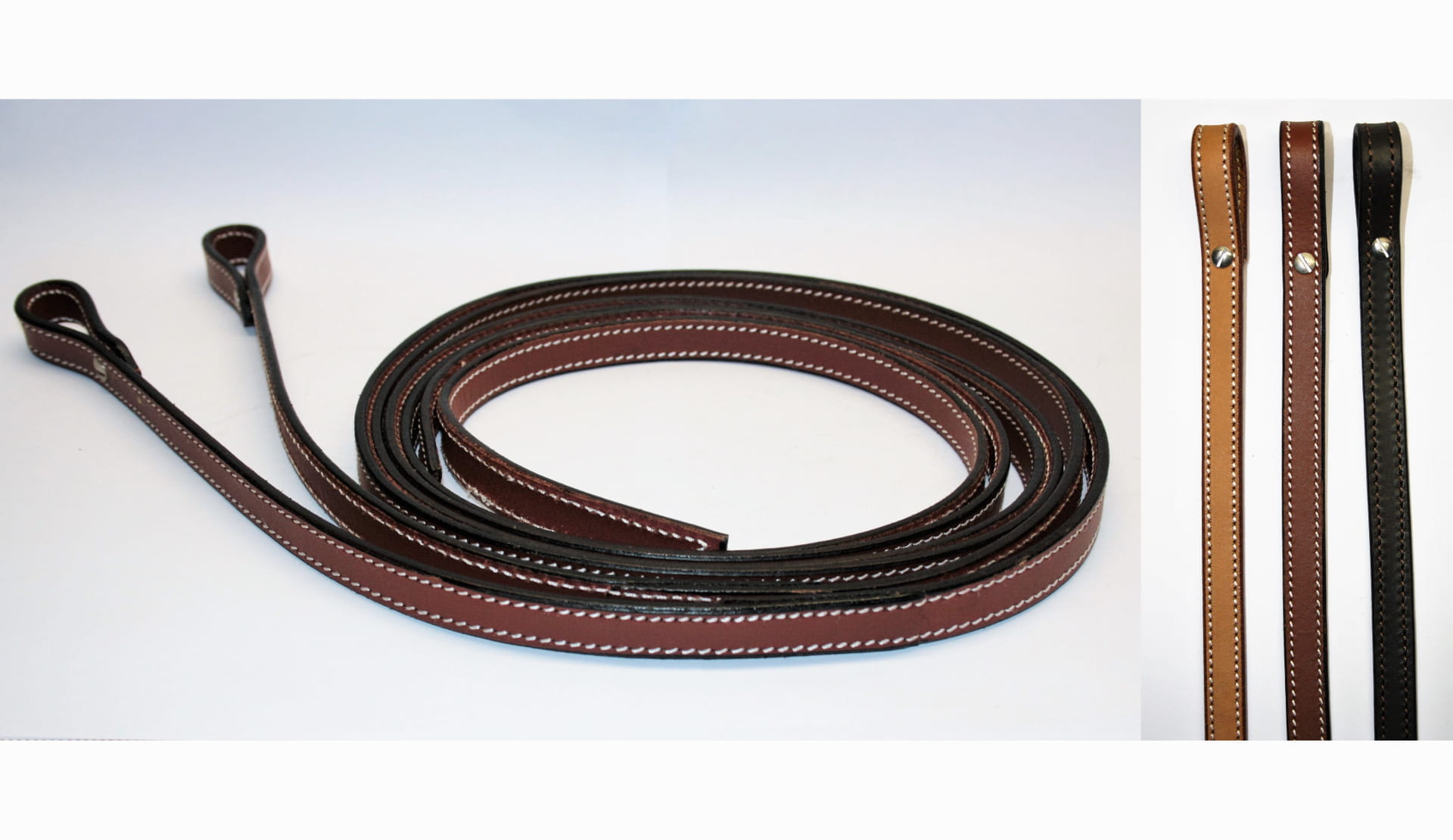 Stitch Split Reins in 3 Farben Breite 5/8